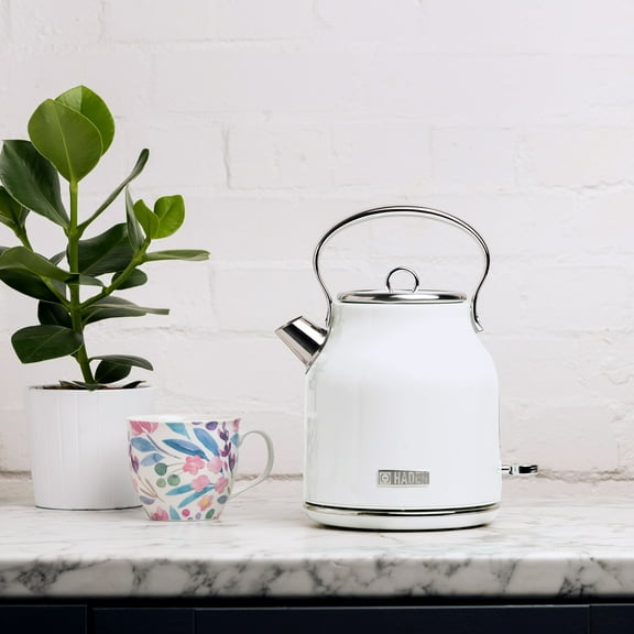 Haden Heritage 1.7 Liter Stainless Steel Electric Kettle, Ivory - 75012