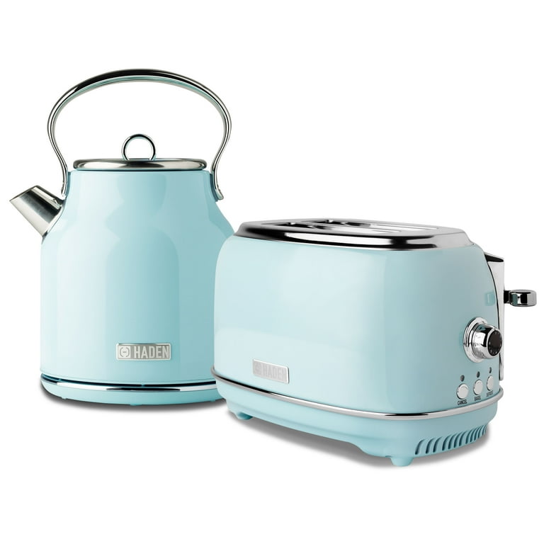 Haden Heritage 1.7L Electric Kettle Toaster Set Stainless Steel Turquoise Walmart