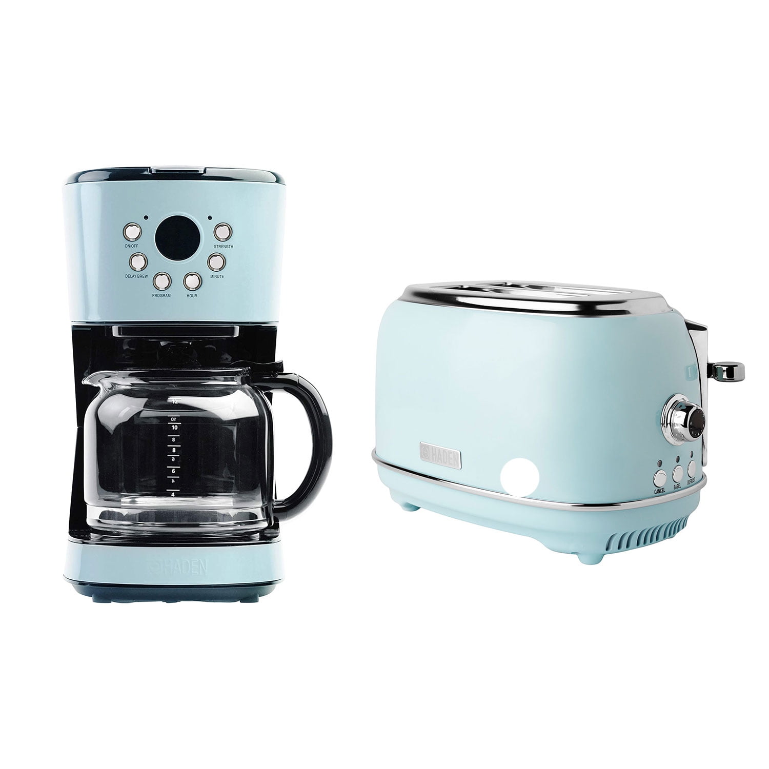 Haden Heritage 12 Cup Programmable Coffee Maker with Toaster, Turquoise