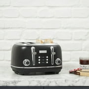 Haden Heritage 4-Slice Wide Slot Toaster, Black / Chrome - 75096