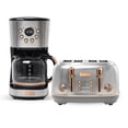 thumbnail image 1 of Haden Heritage 4 Slice Wide Slot Toaster & Coffee Maker, Steel & Copper, 1 of 10