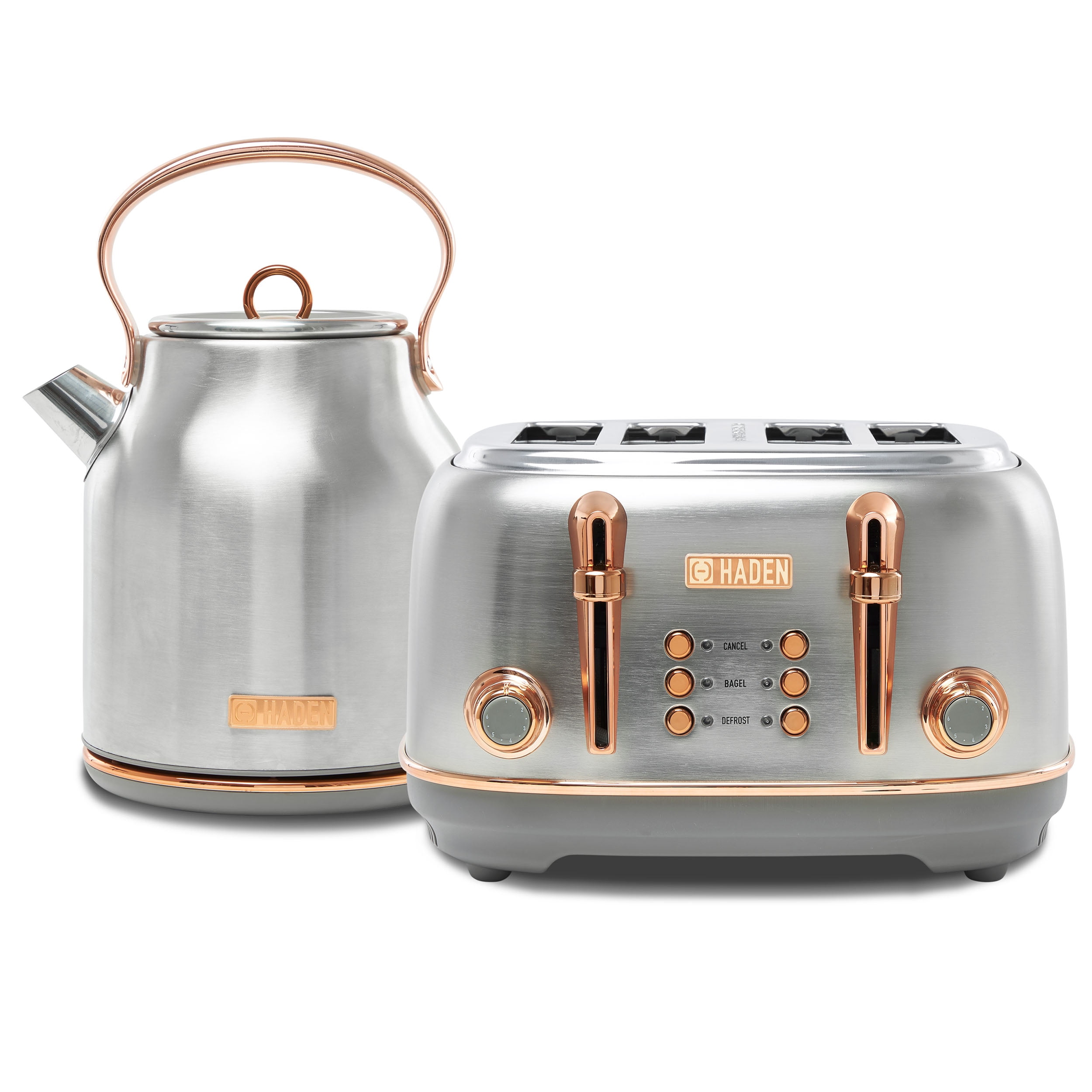 Haden Retro Stainless Steel Toaster Electric Kettle Combo