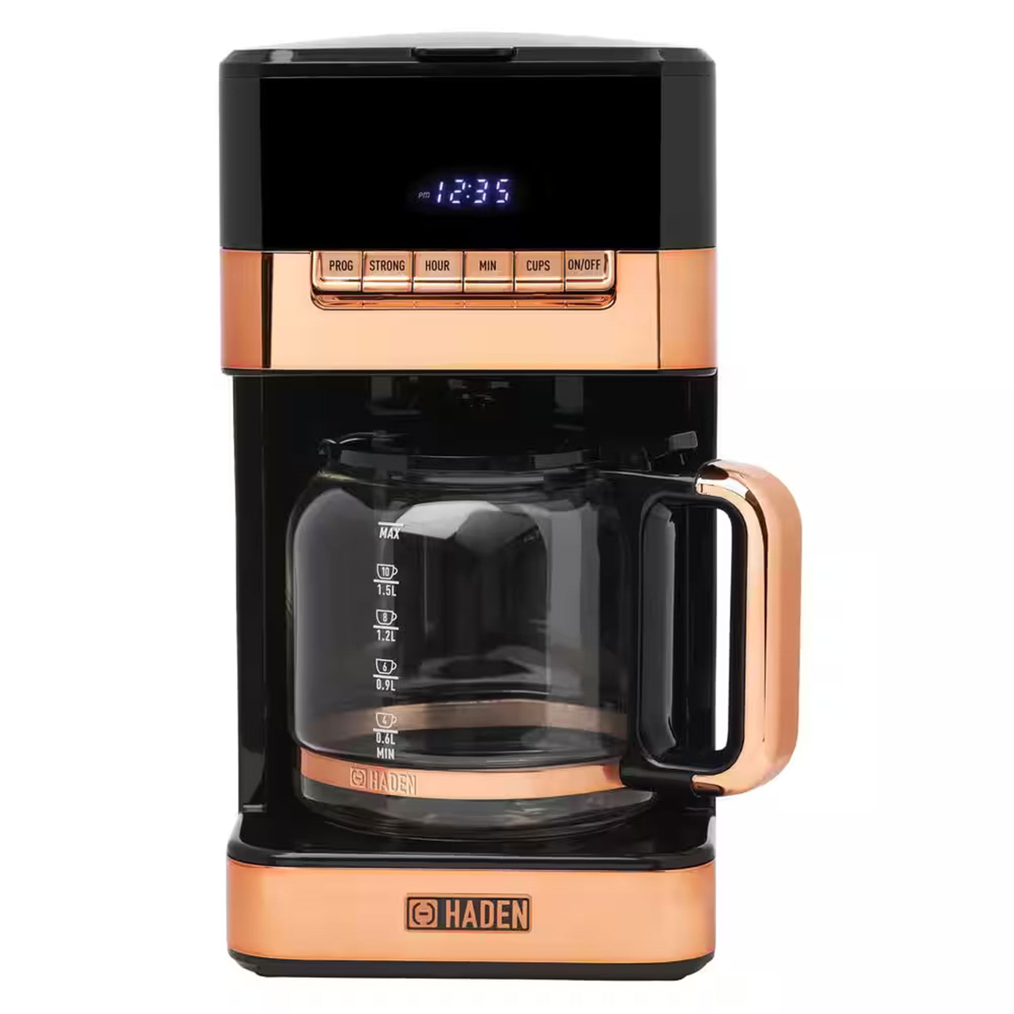 Haden Quintessential 12 Cup Programmable Digital Coffee Maker Black Copper Walmart