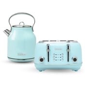 Haden Heritage 4 Slice Wide Toaster & Electric Kettle, Turquoise & Chrome