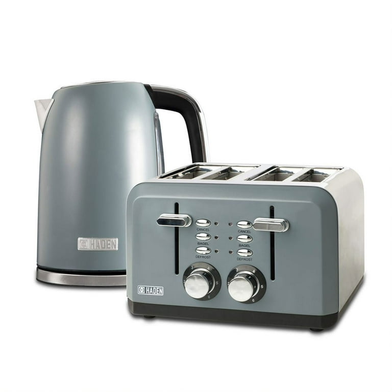 Haden Stainless Steel Retro Toaster & 1.7 Liter Stainless Steel