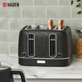 thumbnail image 1 of Haden Starbeck 4 Slice Wide Slot Stainless Steel Toaster with Adjustable Browning Control & Non-Slip Feet, Black & Chrome, 1 of 8