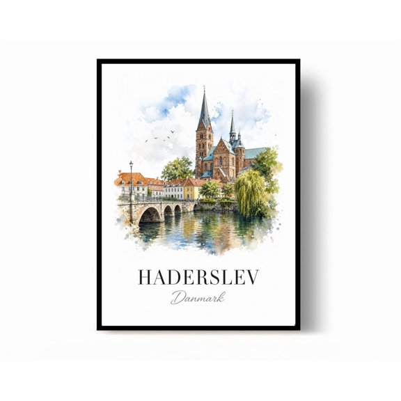 Haderslev Denmark Travel Print Wall Decor