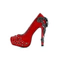 thumbnail image 1 of Hades Shoes H-Amina 6 inch Victorian renaissance pump Suede feel fabric upper 11 / Red, 1 of 5