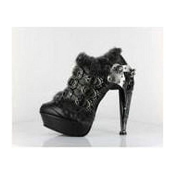 Hades Shoes H-Atriedes Ankle Boot Custom steampunk metallic plated heel 9 / Black
