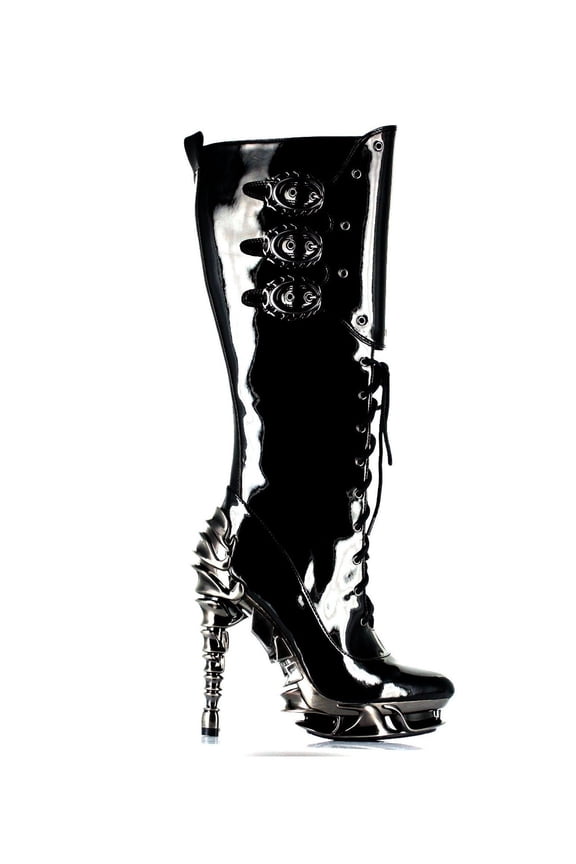 Shoes H-Hyperion Knee high boots with inner zipper 7 / Black