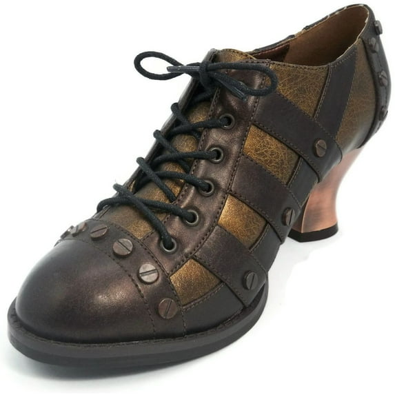 Hades Shoes H-Jade 2 inch Heel Lace up Retro Oxford Brown / 9