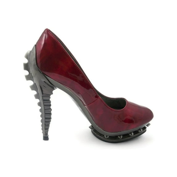 Hades Shoes H-Predator Platform Heel Steampunk Patent Pump Ice / 8