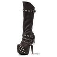thumbnail image 1 of Hades Shoes H-Valda Knee High 6 stacked heel and 1 inch hidden platform Dark Brown / 10, 1 of 2