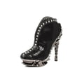 thumbnail image 1 of Hades Shoes H-Vesper Ankle Boot sexy and curvy bootie with shiny reptile print Black / 8, 1 of 2