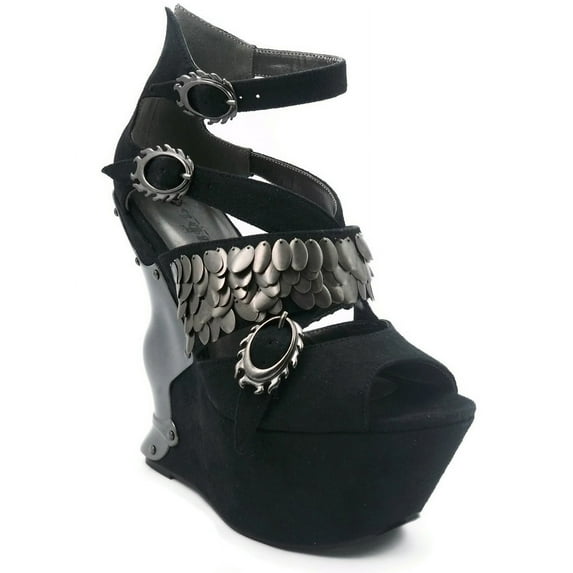 Hades Shoes Leia 6 Heel with 2 black suede platform Black / 10