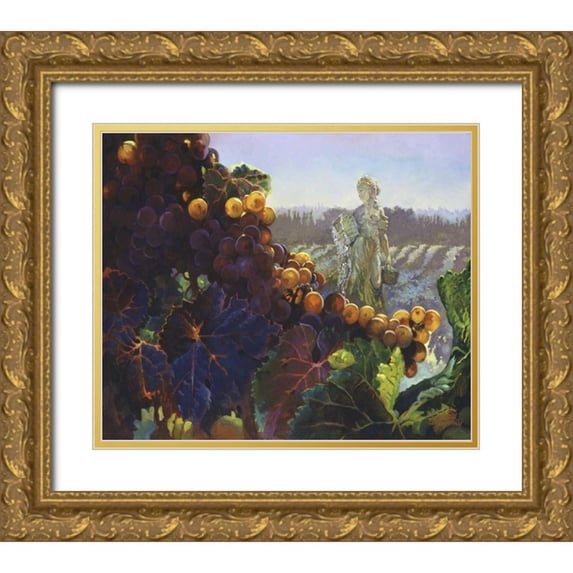 Hadfield, Clif 30x26 Gold Ornate Wood Framed with Double Matting Museum Art Print Titled - Tuscany Bounty