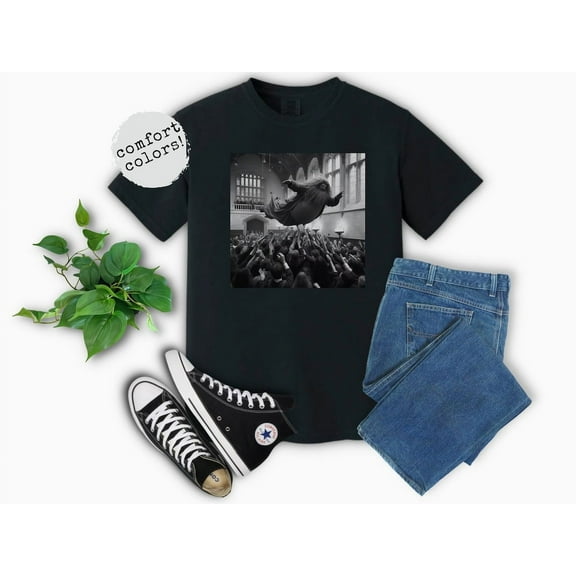 Hadgrid Jumping into Crowd Stage Dive Comfort Colors T-Shirt Harry Potter Meme Wizarding Fan Potterhead Christmas Birthday Gift Potter Book 90s Vintage, Pepper Color, Size S