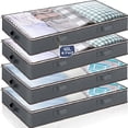 thumbnail image 1 of HadinEEon 4 Pack 90L Under Bed Storage Bags with Reinforced Handles, Visible Underbed Storage, Breathable Non-woven Closet Storage for Blanket, Comforter, Bedding, 1 of 8