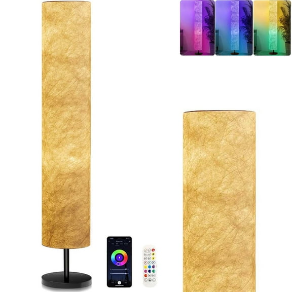 HadinEEon 60" Soft Lighting RGB Floor Lamp for Living Room, Smart Standing Lamp with Remote & Wifi APP Control, Lamp with Cloth Shade for Living Room, Bedroom and Game Room