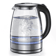 thumbnail image 1 of Electric Kettle, 1.7L Glass Boiler Electric Tea Kettle with Blue LED Indicator Light, Silver, 1 of 9