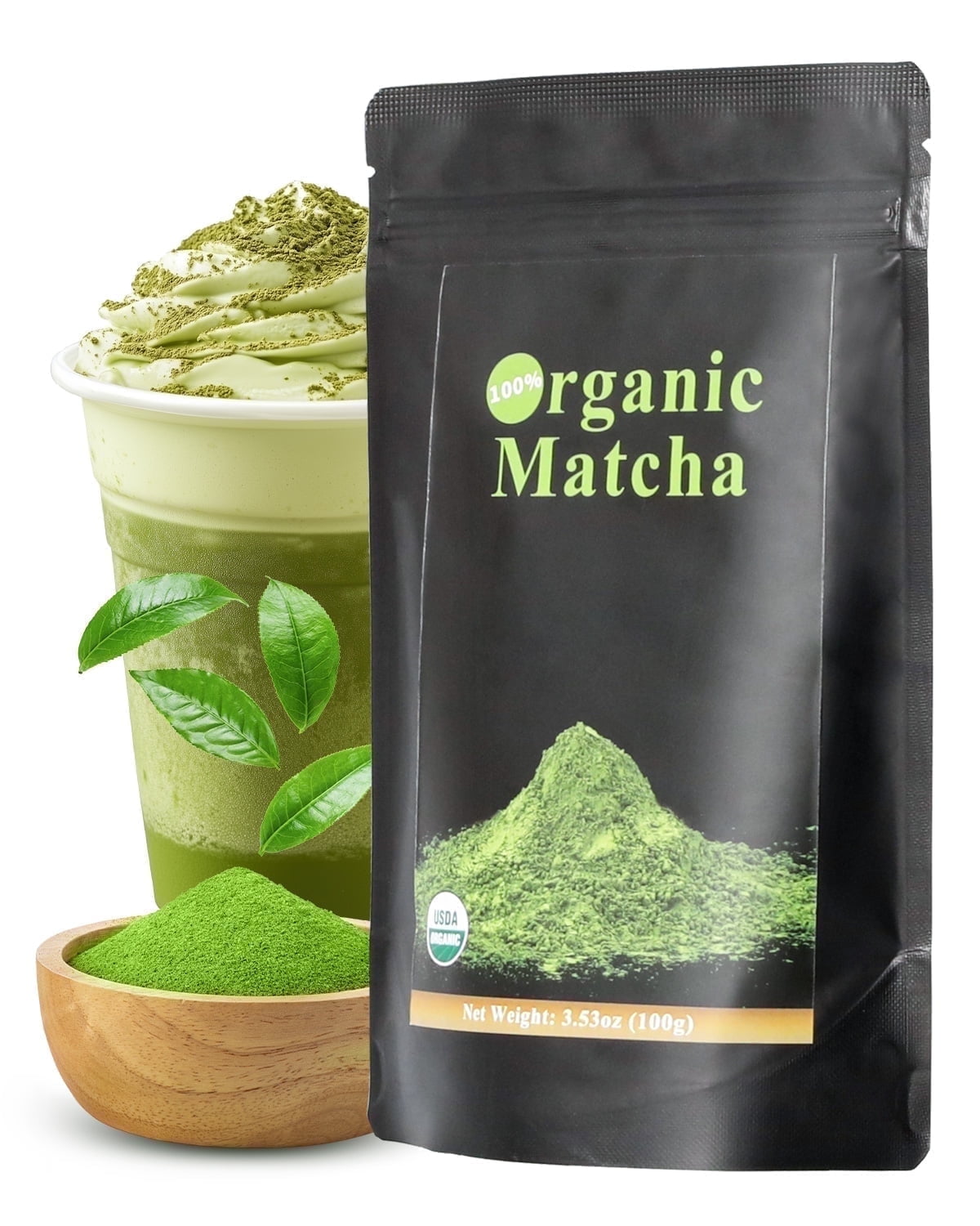 HadinEEon Matcha Powder Certified Organic Green Tea Powder Culinary Grade,100% Pure Matcha for Baking, Desserts and Smoothies, 3.53OZ