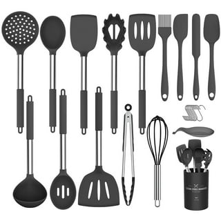 Snagshout  Kesupair Silicone Kitchen Utensils Set, 20 pcs Cooking Utensils  Set-Cooking Utensil - Kitchen Gadgets and Tools with Holder-Stainless Steel Kitchen  Utensil with Grater,Turner,Tongs (Khaki)