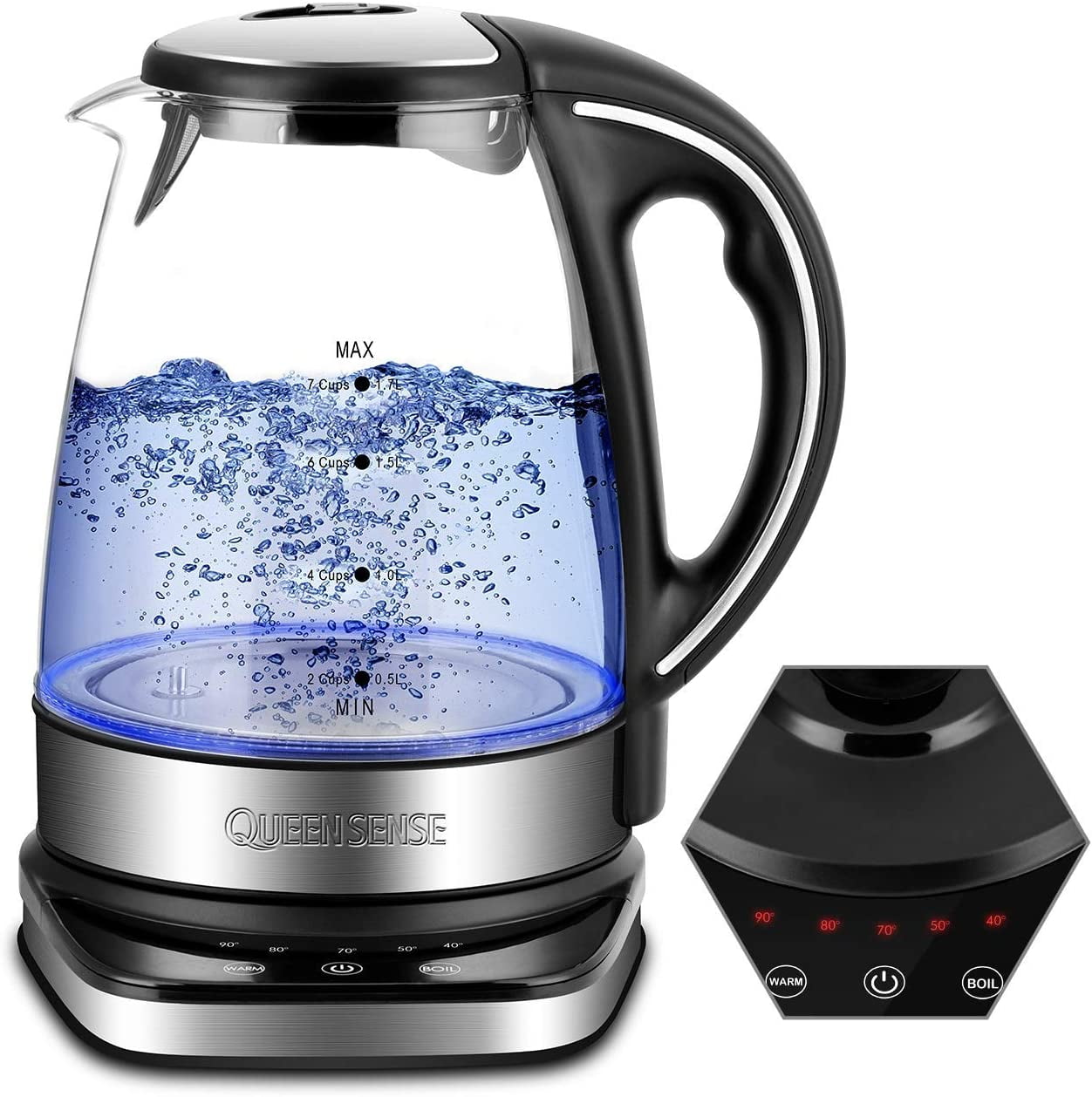 HadinEEon SpeedBoil Water Electric Kettle, 1.7L 1500W, Coffee & Tea