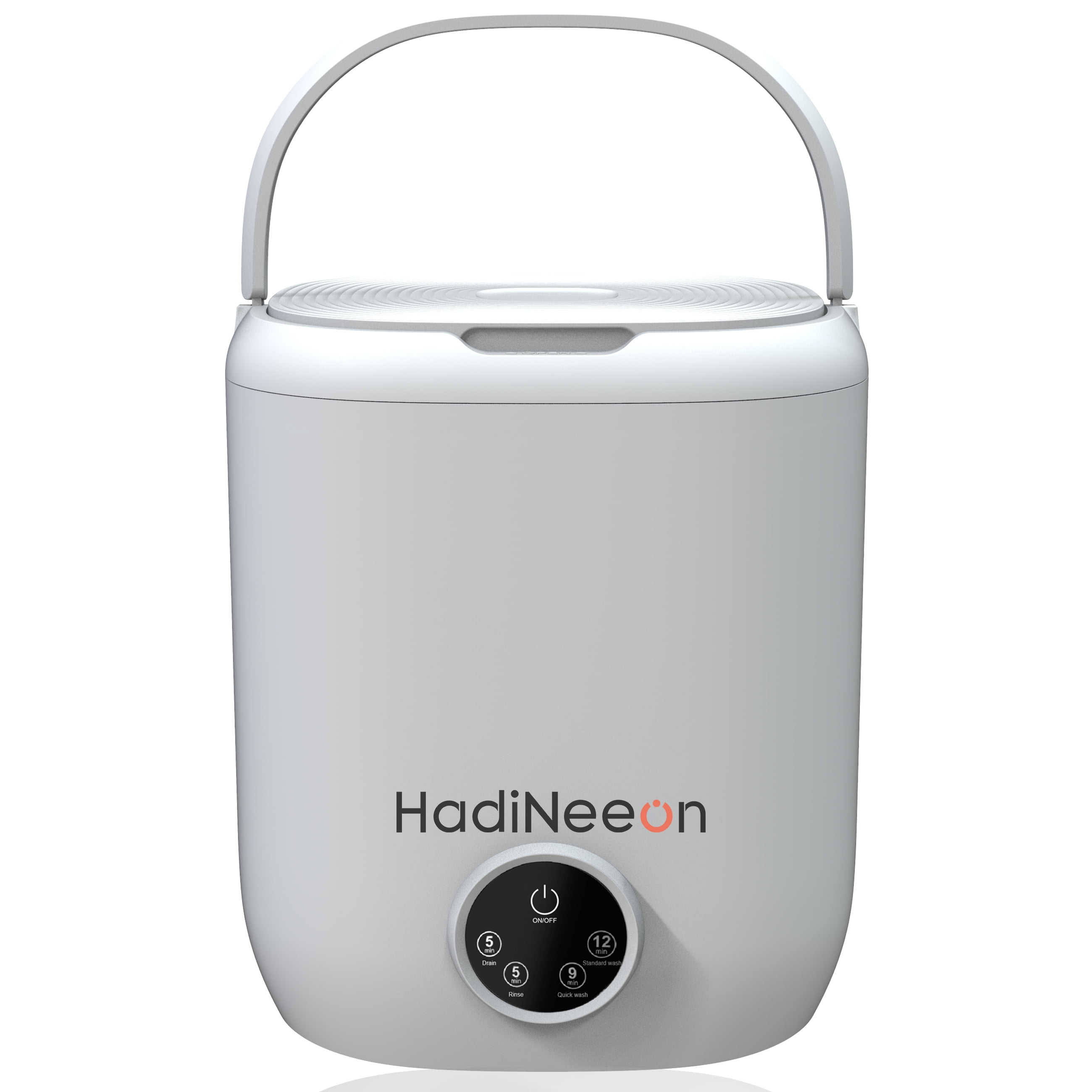 HadinEEon Washing Machine, 7L / 0.24 cu ft Top Load Portable with 4 Modes for Deep Cleaning, Touchscreen Control, Soft Spin Ideal for Socks, Baby Clothes, Towels, Delicate Items (White)