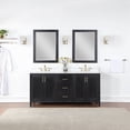 thumbnail image 1 of Hadiya 72" Double Bathroom Vanity Set in Black Oak with Aosta White Composite Stone Countertop with Mirror, 1 of 8