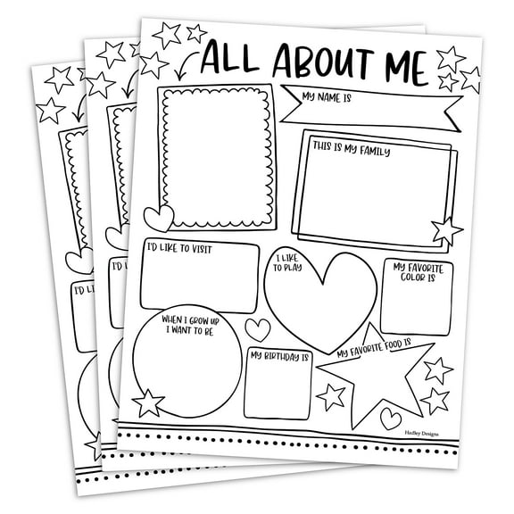 Hadley Designs 11" x 14" Star Student Read All About Me Posters 20/Set (HDDX004A2JP9H)