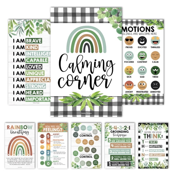 Hadley Designs 8 Calming Corner Posters for Classroom Must Haves -Calm Down Corn