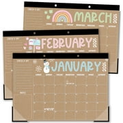 Hadley Designs Kraft 18-Month 2025 - 2026 Desk Calendar, 17 x 11 in, 1 Count