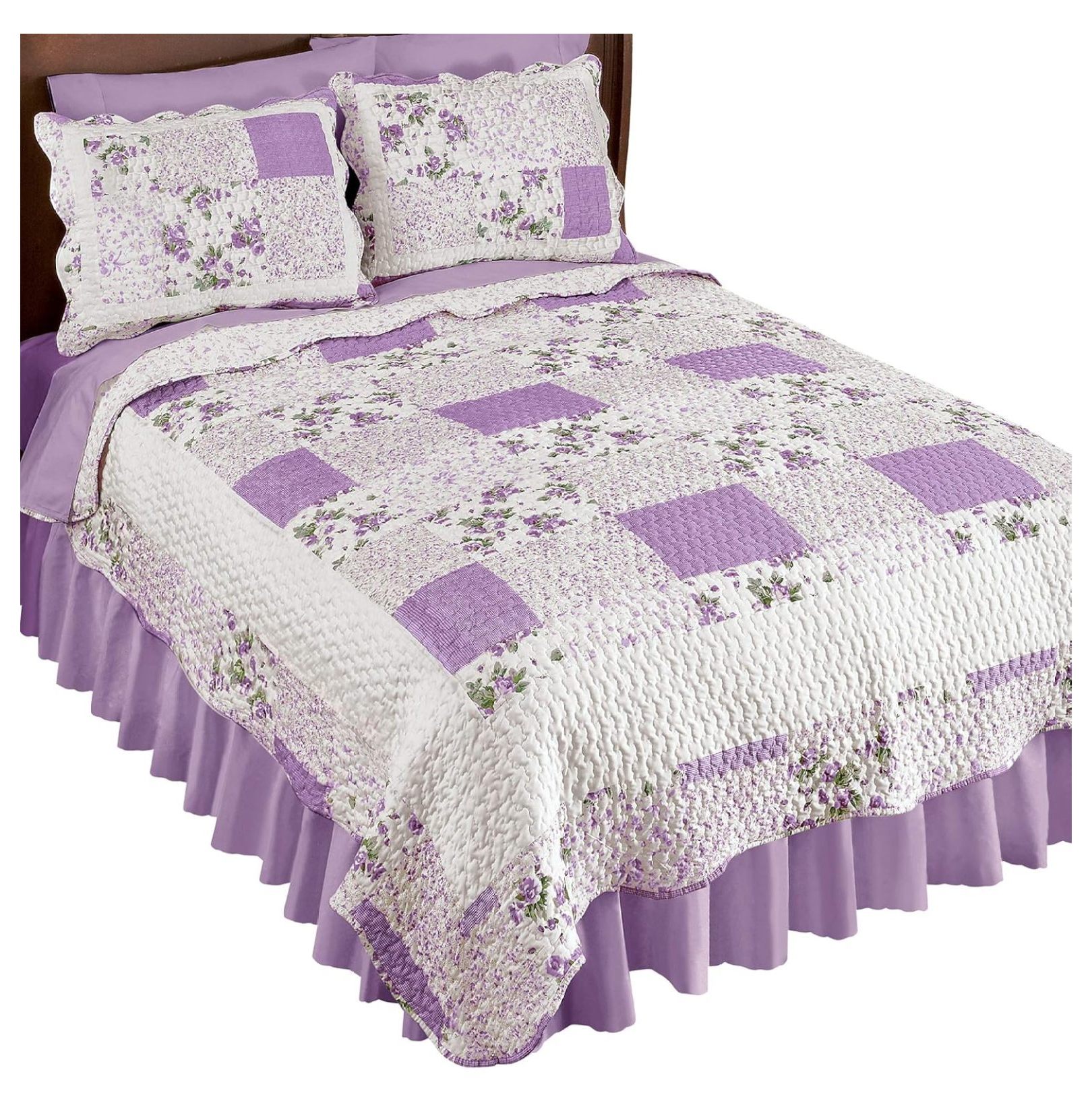 Hadley Floral Patchwork Quilt Lavender King