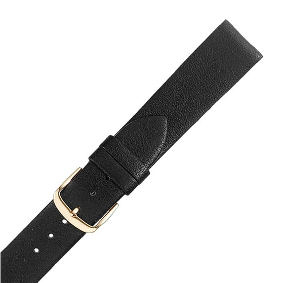 Hadley Roma MS712 16mm Regular Black Genuine Leather Mens Watch Strap