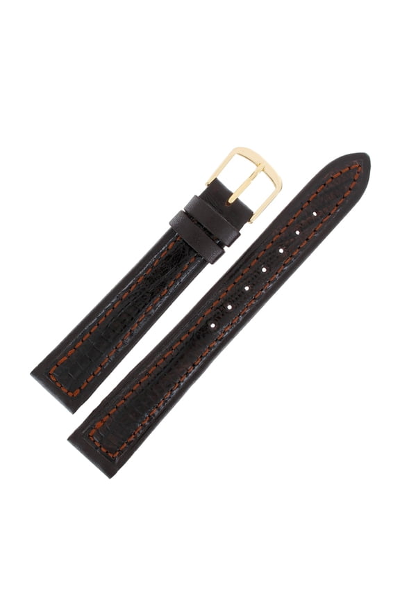 Hadley Roma MS807 16mm Mens Brown Stitched Genuine Teju Lizard Watch Strap