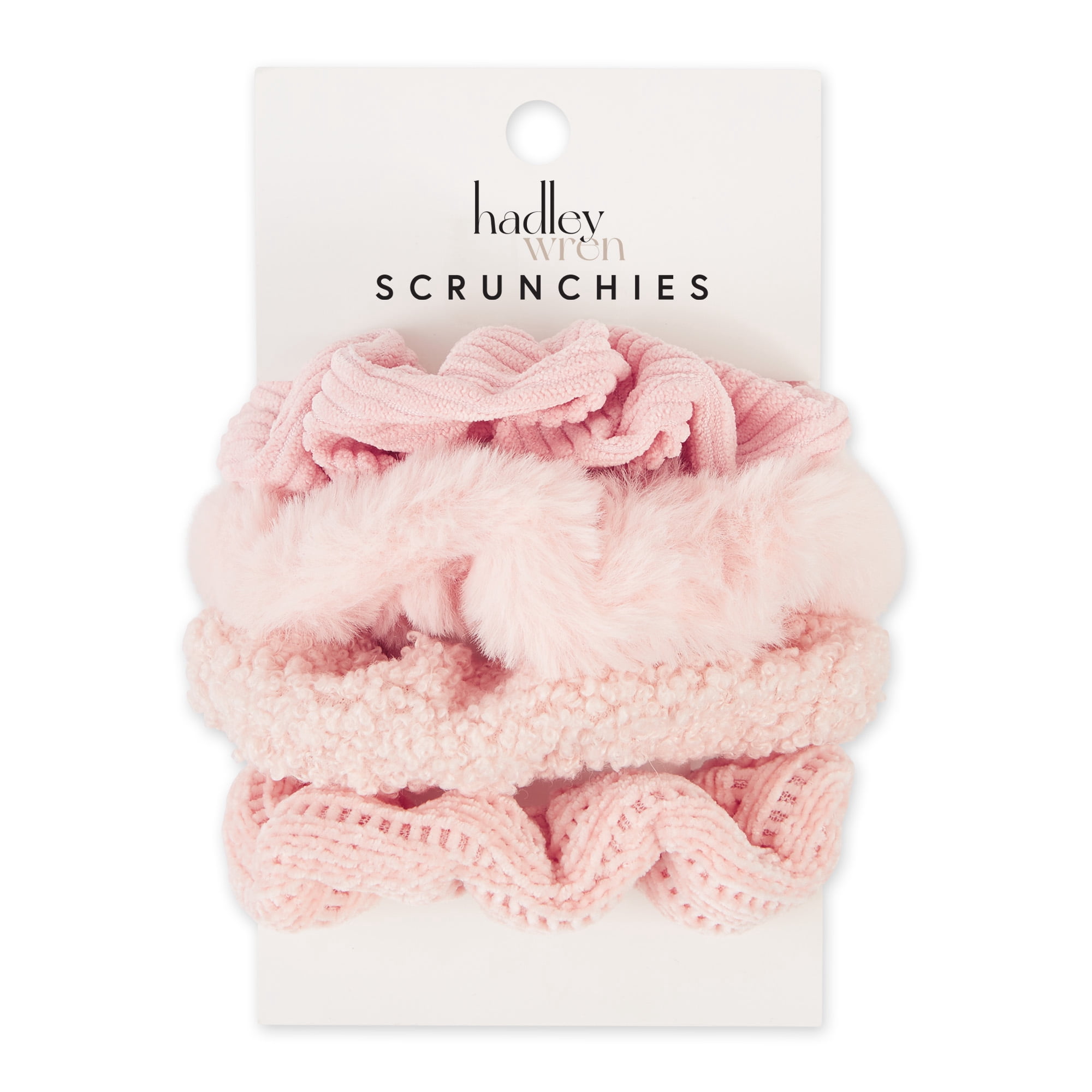 Hadley Wren Scrunchie 4-Piece Set, Pink