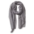 thumbnail image 1 of Hadley Wren womens Classic Soft Solid Lightweight Oblong Fashion Scarf, Dark Gray, One Size US, 1 of 3