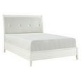 thumbnail image 1 of Hadly Classic Queen Sleigh Bed, Button Tufted Headboard, White Faux Leather, 1 of 5