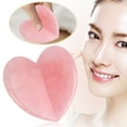 Hadred Gua Sha Facial Tools Natural Pink Crystal Jade HeartShaped