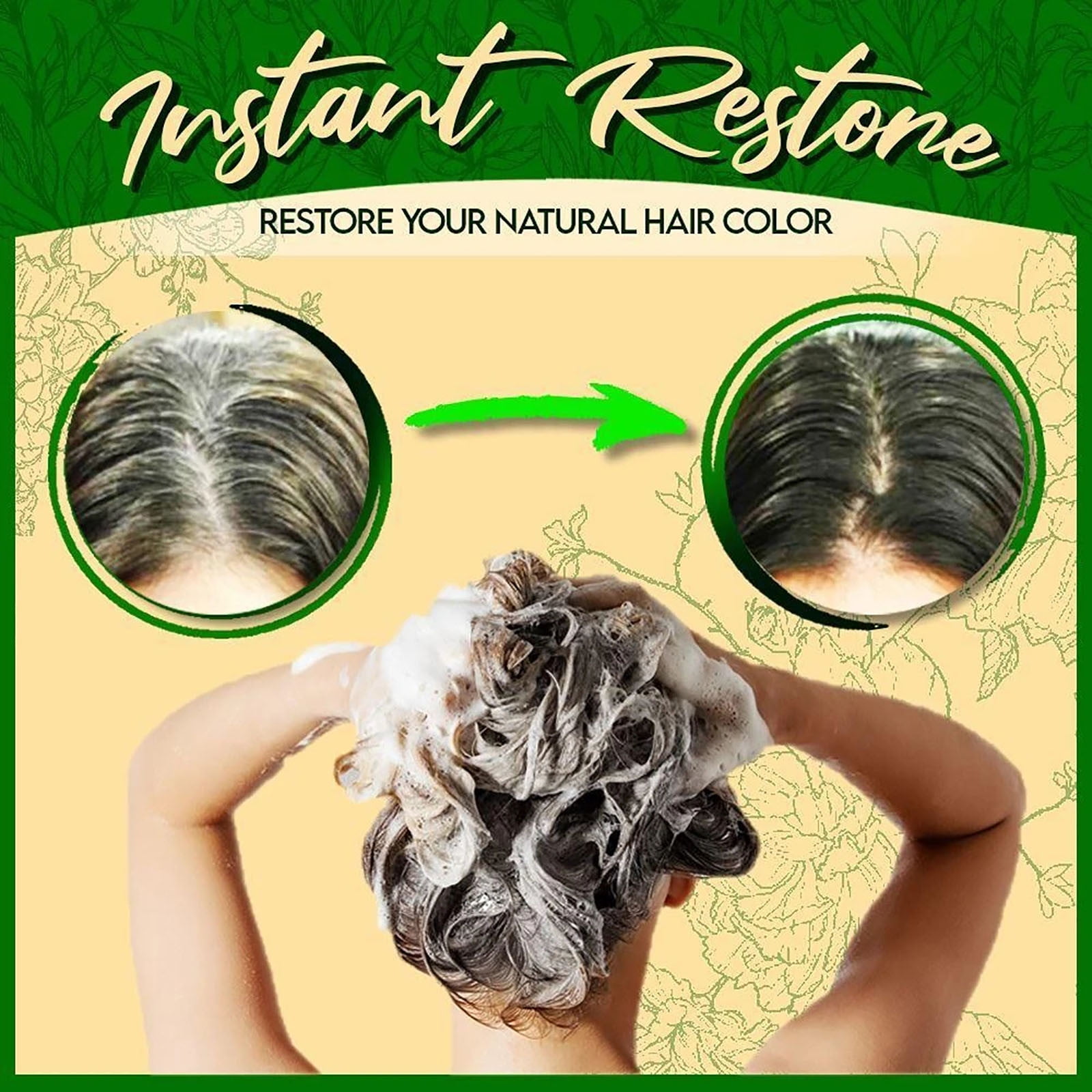 Hadred Hair Dye,Hair Color,10 Mins Herbal Hair Darkening Shampoo