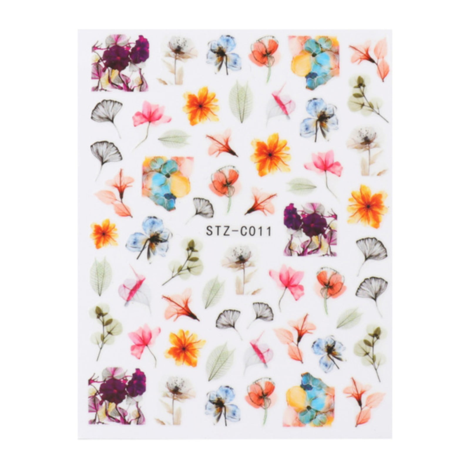 Hadred Nail Stickers,Nail Art,Nail Stickers Flower Rose Green Plant