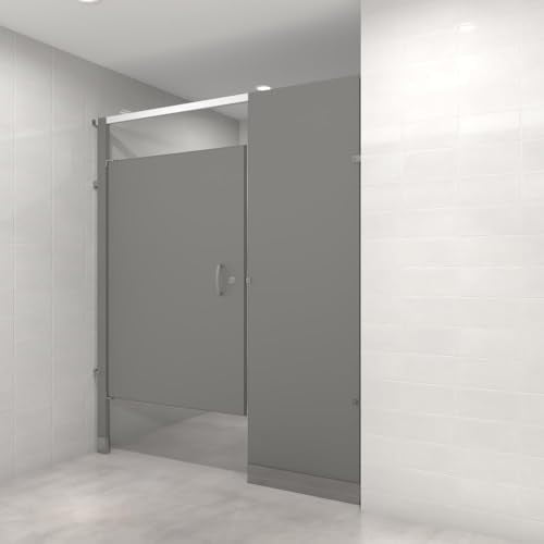US Partitions Powder Coated Steel Toilet Partition - Overhead Braced, Floor Mounted Design, Fireproof, Corrosion Resistant, for Commercial Restroom, School & More, Made in USA, Between-Wall, 1 STALL