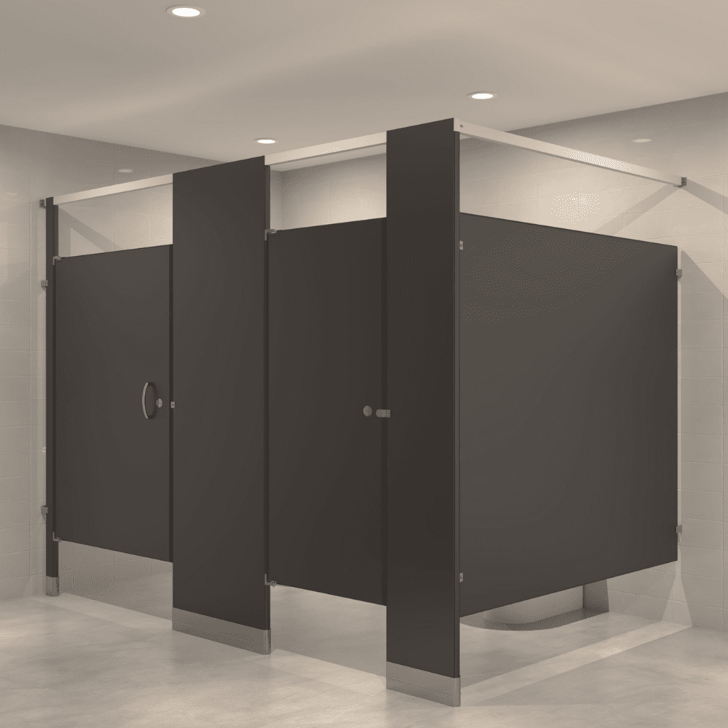 Hadrian Powder Coated Bathroom Partition - Between Walls - 2 Stalls ...