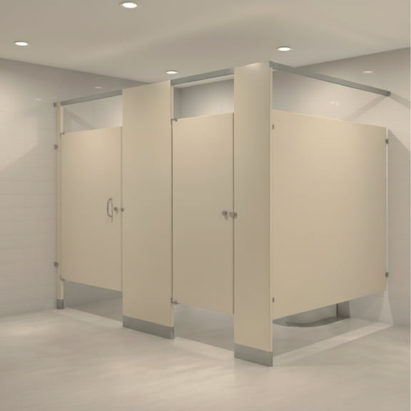 Hadrian Powder Coated Bathroom Partition - Left In Corner - 2 Stalls