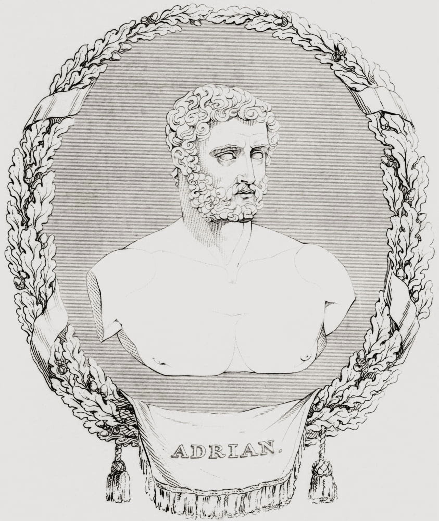 Hadrian Publius Aelius Trajanus Hadrianus Augustus 76 Canvas Art - Ken Welsh  Design Pics (26 x 32)