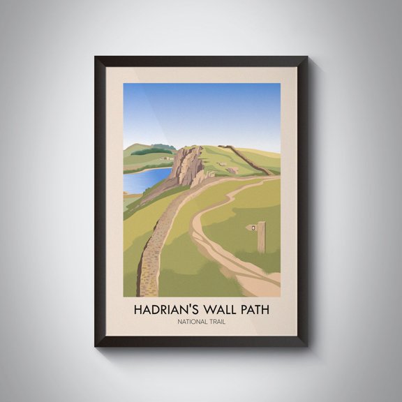 Hadrian'S Wall Path Poster, National Trail, Northumberland, National Park Print, Hiking, England, Travel Poster, Sycamore Gap, Wall Art Wall Art, Modern Wall Decor, 8x12 UNFRAMED