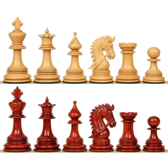 Hadrian Staunton Chess Set with Padauk & Boxwood Pieces - 4.4" King