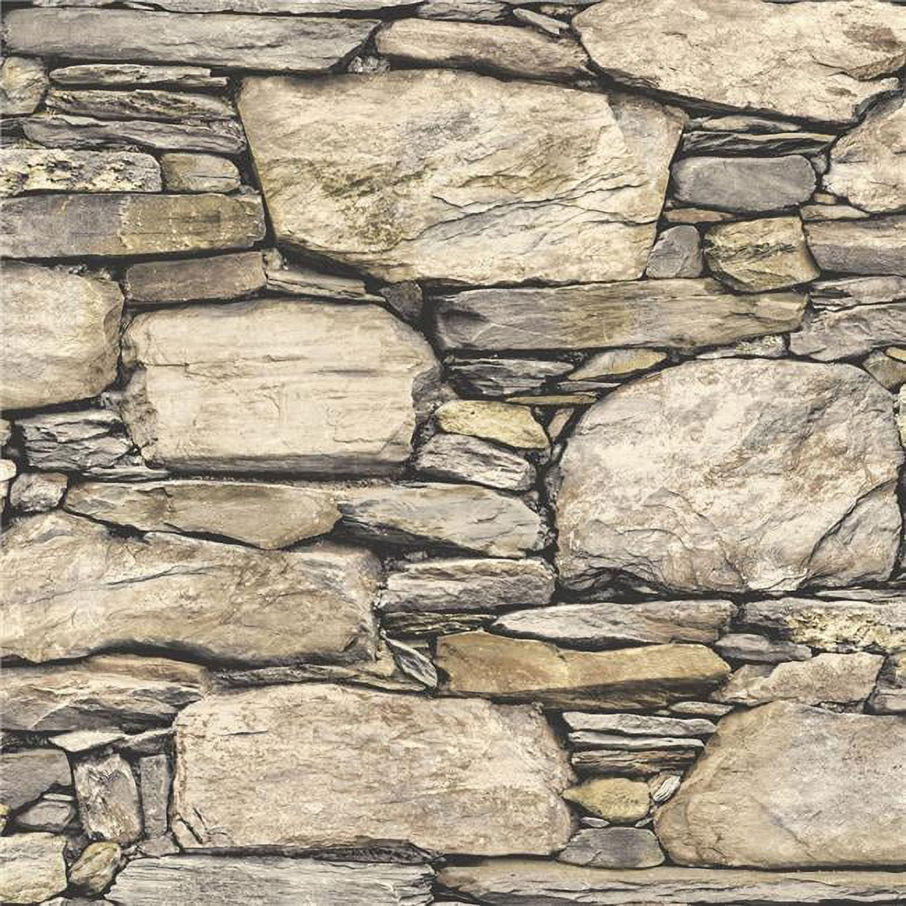 Hadrian Brown Stone 3D Peel & Stick Wallpaper