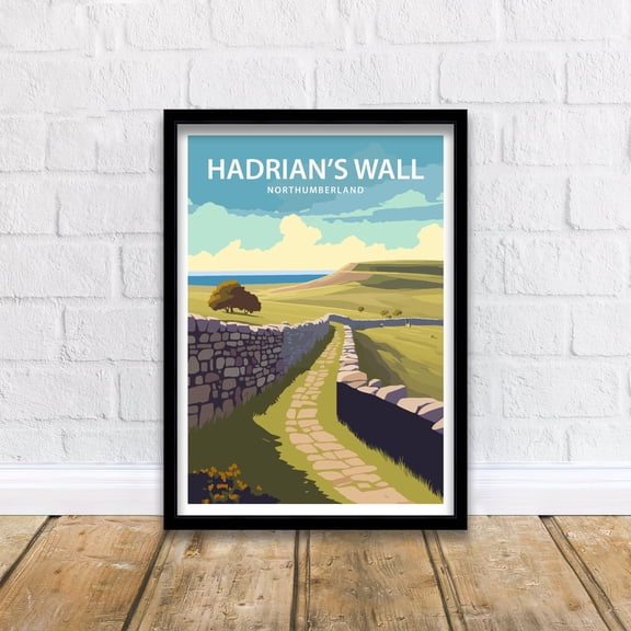 Hadrian's Wall Art Print, Hadrian's Wall Art, Hadrian's Wall Poster, Northumberland Art, Travel Poster, Hadrian's Wall Print, Travel Print , Poster Print Only