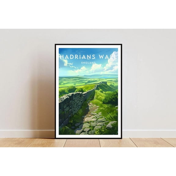 Hadrians Wall Travel Print England Hadrians Wall Poster England Poster Travel Wall Art England Print England Britain Hadrians Wall